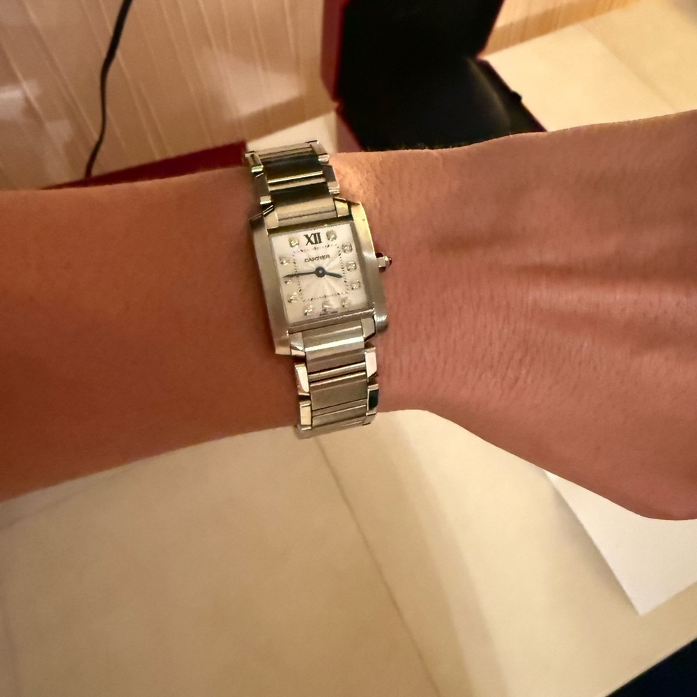 Cartier Silver Watch with Blue Accents - Picture 2 of 16